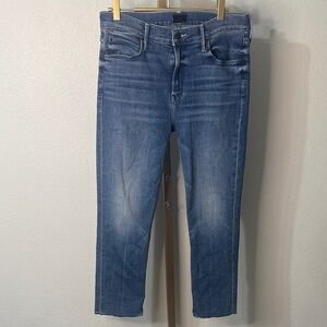 MOTHER- Lil’ Mid-Rise Dazzler Ankle Jeans in Classic Blue- 31